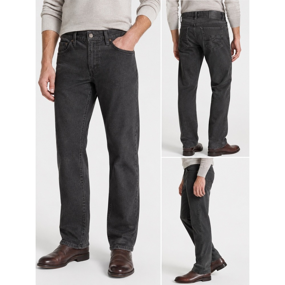 34 Heritage Charisma Jeans Grey Mens 36x34 Classic Mid Rise Straight Leg Stretch
